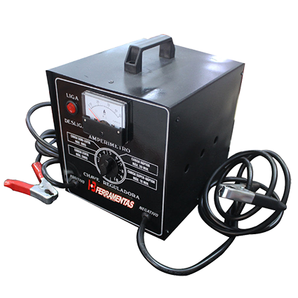carregador de bateria 50a turbo com auxiliar de partida (compacto).